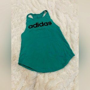 Gently worn size XS green Adidas racer back cotton blend workout tank top